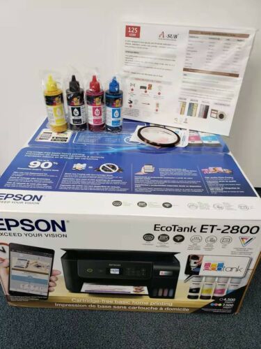 Epson Tank Printer with Sublimation ink Heat Transfer Plus DTF T- Shirt  Starter.