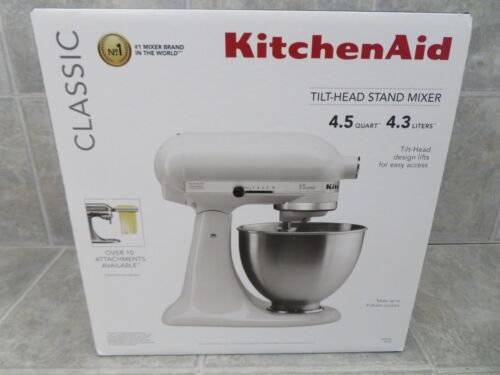 KitchenAid Classic K45SS USA 4.5 Qt Tilt-Head Stand Mixer White 3X