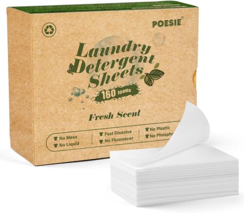 Binbata Laundry Detergent Sheets, 200 Loads Hypoallergenic Eco-Friendly